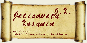 Jelisaveta Košanin vizit kartica